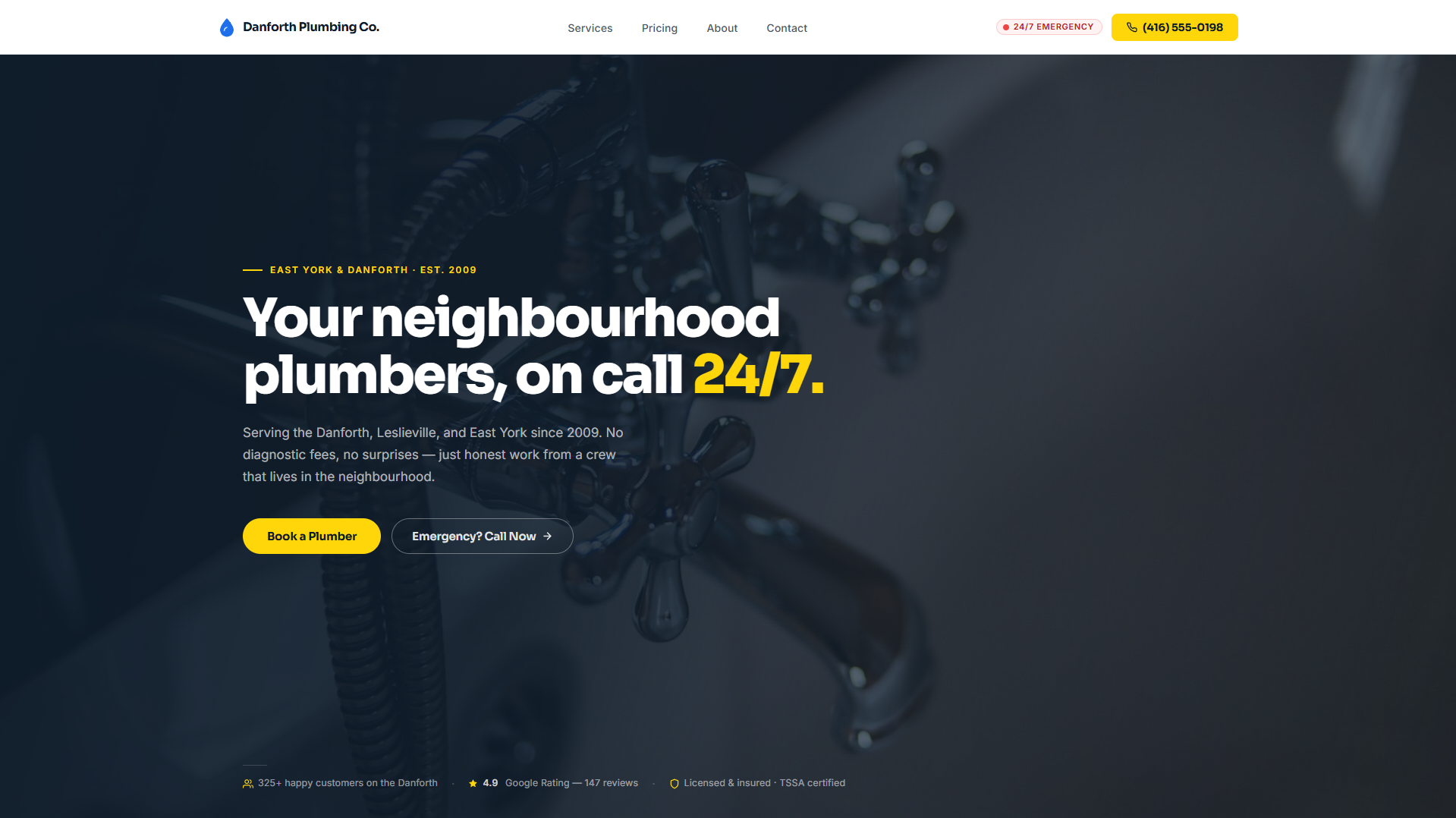 Danforth Plumbing Co. — website by Hexa Media